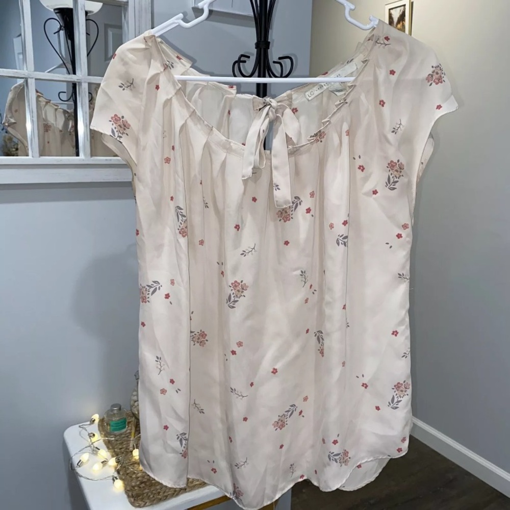 Lauren Conrad L Large Blouse Tie Floral